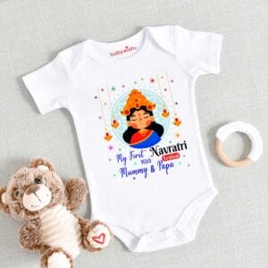 Baby First Ramnavmi Romper Navratri Printed Onesies festival Bodysuits Newborn Half Sleeve Unisex Onesies