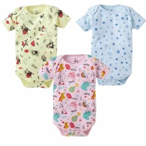 Baby Boy's and Baby Girl’s Bodysuits Cotton Half Sleeve Rompers Gift for Infants - Set of 3