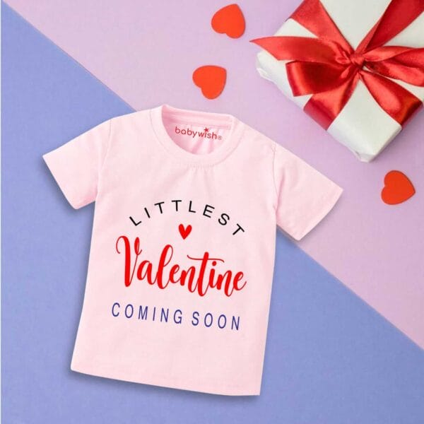Valentine Day T-shirt for Kids Unisex Valentine Topwear Outfit Printed Half Sleeve Tshirt Dress for Boy n Girl "Come Soon Valentine"