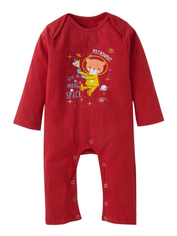 Baby Boy's and Baby Girl’s Bodysuits Cotton Full Sleeve Rompers Onesies for Infant Space Theme Print Set of 2 - Image 2
