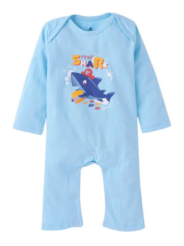 Baby Boy's and Baby Girl’s Bodysuits Cotton Full Sleeve Rompers Onesies for Infant Marine Life Print Set of 2 - Image 2