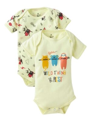 Baby Boy's and Baby Girl’s Bodysuits Cotton Half Sleeve Rompers Gift for Infants - Set of 2