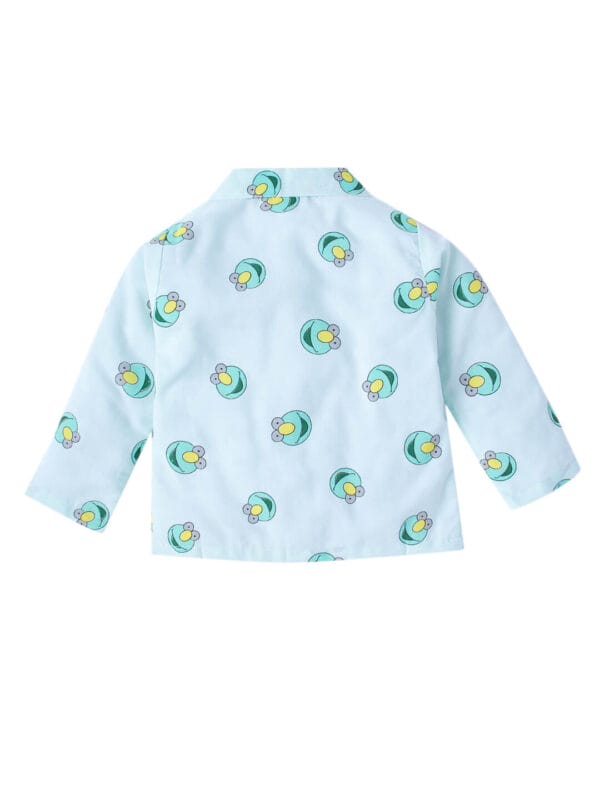 Kids Blue Sleepsuit for Boys and Girls Topwear and Pajamas Set - Image 3