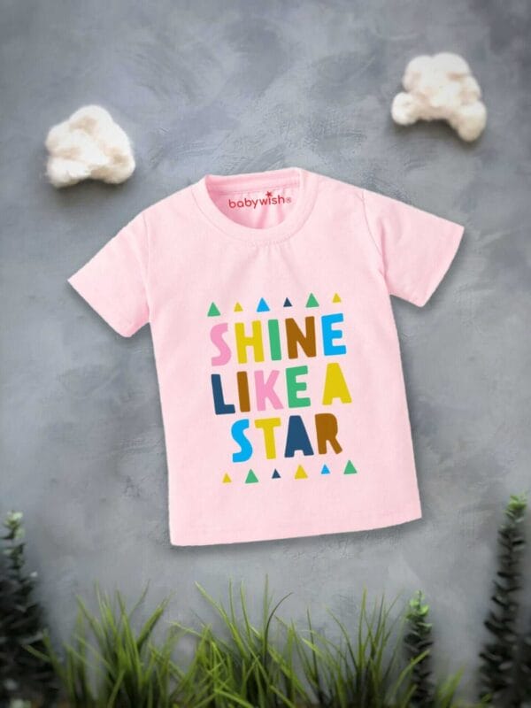 Printable Family T-shirt for Kids Clothes Unisex Newborn Topwear Outfit Cotton Tshirt Half Sleeve Round Neck Dress for Boy n Girl "Shine Like A Star" - Image 2