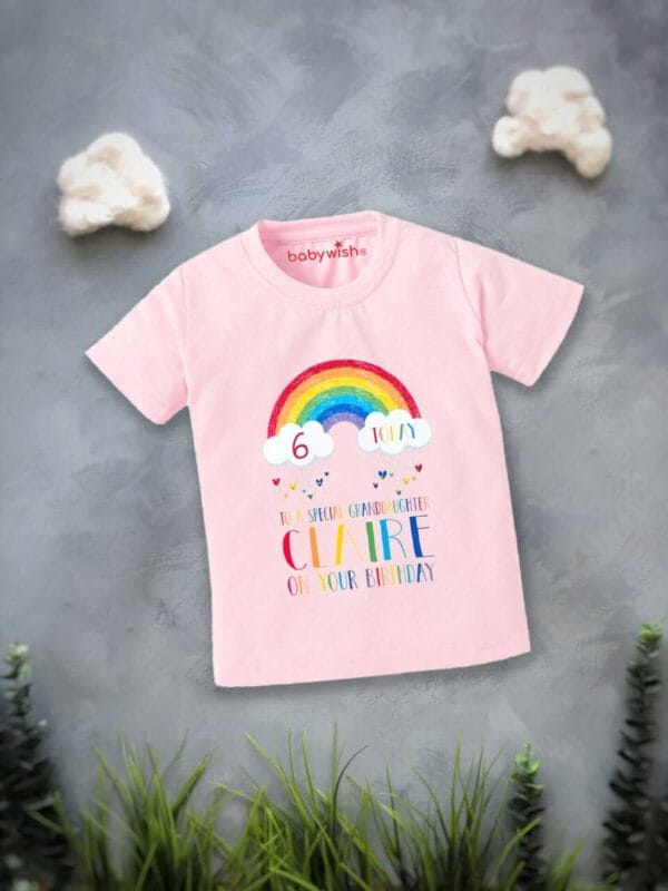 Printable Family T-shirt for Kids Clothes Unisex Newborn Topwear Outfit Cotton Tshirt Half Sleeve Round Neck Dress for Boy n Girl "To A Special Granddaughter" - Image 2