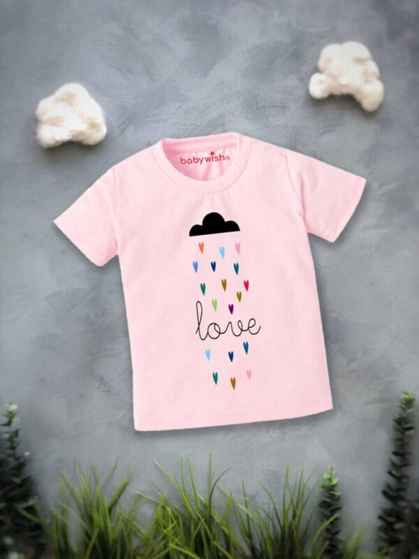 Printable Family T-shirt for Kids Clothes Unisex Newborn Topwear Outfit Cotton Tshirt Half Sleeve Round Neck Dress for Boy n Girl "Lovely Cloud Print" - Image 2