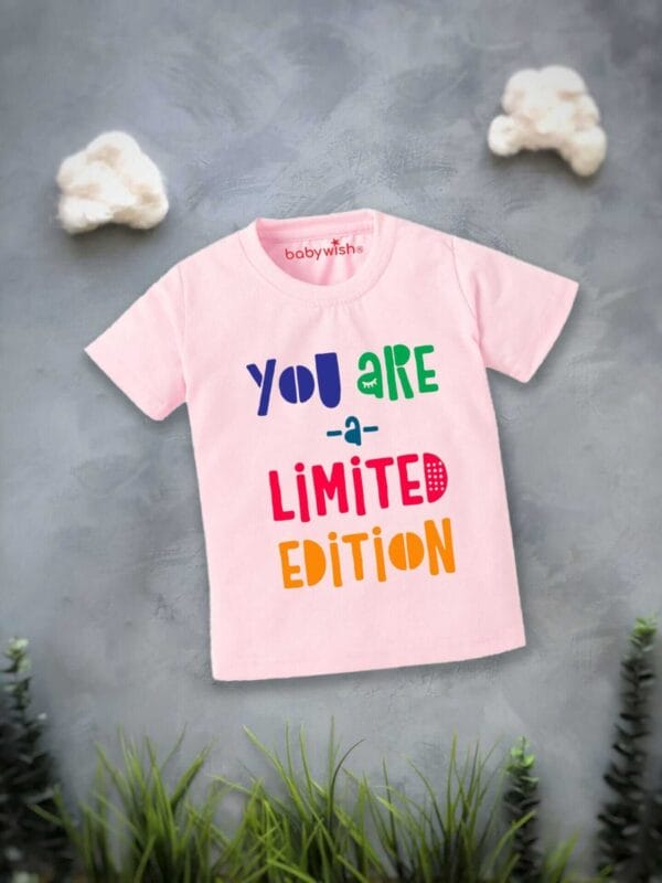 Printable Family T-shirt for Kids Clothes Unisex Newborn Topwear Outfit Cotton Tshirt Half Sleeve Round Neck Dress for Boy n Girl "You are Limited Editions" - Image 2