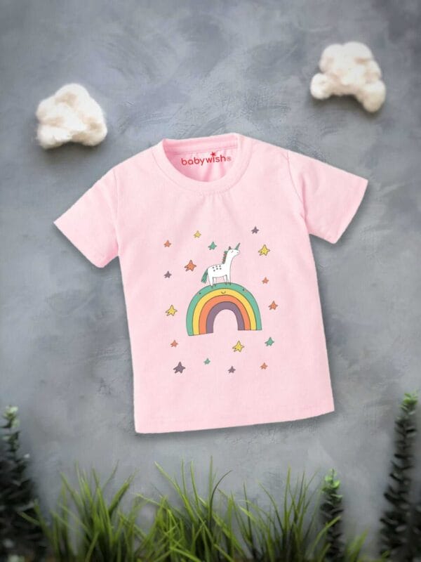 Printable Family T-shirt for Kids Clothes Unisex Newborn Topwear Outfit Cotton Tshirt Half Sleeve Round Neck Dress for Boy n Girl "Unicorn Print" - Image 2