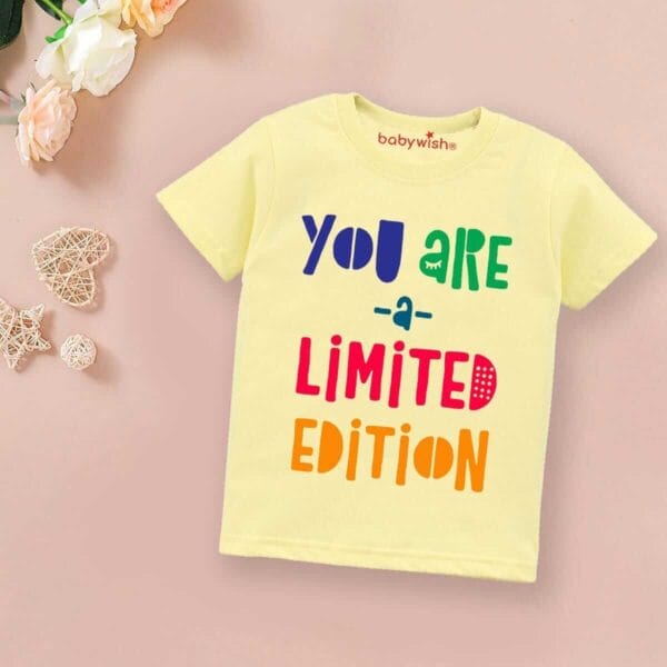 Printable Family T-shirt for Kids Clothes Unisex Newborn Topwear Outfit Cotton Tshirt Half Sleeve Round Neck Dress for Boy n Girl "You are Limited Editions" - Image 3