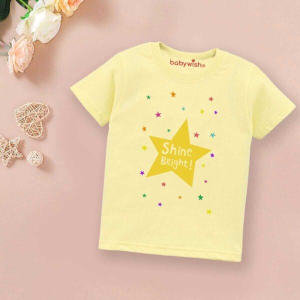 Printable Family T-shirt for Kids Clothes Unisex Newborn Topwear Outfit Cotton Tshirt Half Sleeve Round Neck Dress for Boy n Girl "Shine Bright  Star" - Image 3