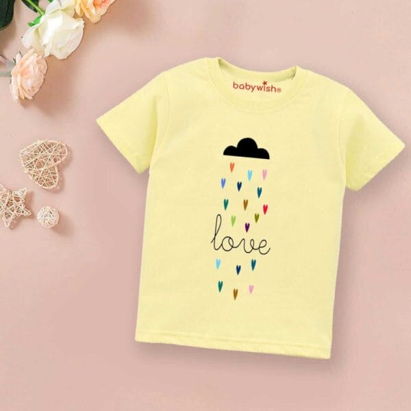 Printable Family T-shirt for Kids Clothes Unisex Newborn Topwear Outfit Cotton Tshirt Half Sleeve Round Neck Dress for Boy n Girl "Lovely Cloud Print" - Image 3