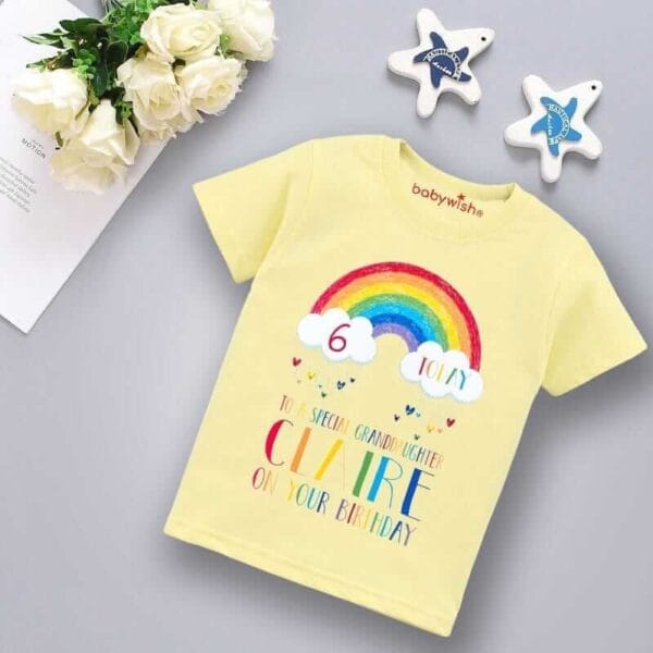 Printable Family T-shirt for Kids Clothes Unisex Newborn Topwear Outfit Cotton Tshirt Half Sleeve Round Neck Dress for Boy n Girl "To A Special Granddaughter"
