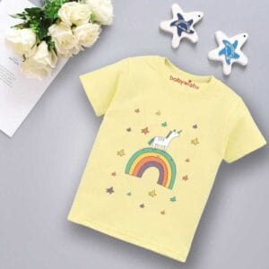 Printable Family T-shirt for Kids Clothes Unisex Newborn Topwear Outfit Cotton Tshirt Half Sleeve Round Neck Dress for Boy n Girl "Unicorn Print"