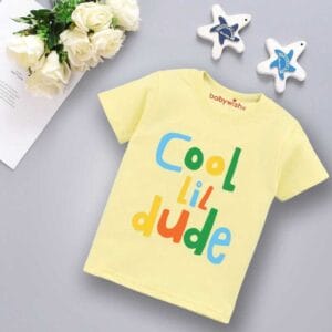 Printable Family T-shirt for Kids Clothes Unisex Newborn Topwear Outfit Cotton Tshirt Half Sleeve Round Neck Dress for Boy n Girl "Cool Lil Dude"