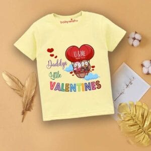 Valentine Day T-shirt for Kids Unisex Valentine Topwear Outfit Printed Half Sleeve Tshirt Dress for Boy n Girl "U & Me on Valentine"