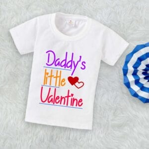 Valentine Day T-shirt for Kids Unisex Valentine Topwear Outfit Printed Half Sleeve Tshirt Dress for Boy n Girl "Little Valentine"
