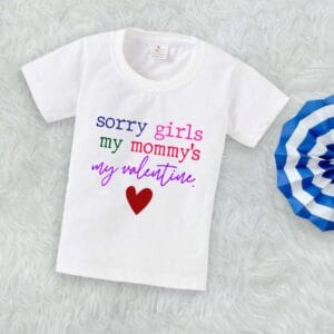 Valentine Day T-shirt for Kids Unisex Valentine Topwear Outfit Printed Half Sleeve Tshirt Dress for Boy n Girl "Sorry Girls on Valentine"