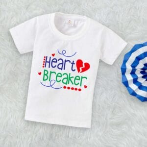Valentine Day T-shirt for Kids Unisex Valentine Topwear Outfit Printed Half Sleeve Tshirt Dress for Boy n Girl "Heart Breaker Print"