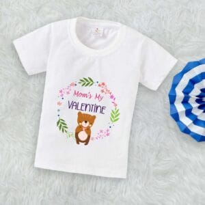Valentine Day T-shirt for Kids Unisex Valentine Topwear Outfit Printed Half Sleeve Tshirt Dress for Boy n Girl "Mom's Valentine"