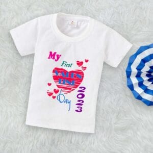 Valentine Day T-shirt for Kids Unisex Valentine Topwear Outfit Printed Half Sleeve Tshirt Dress for Boy n Girl "My valentine on 2023"