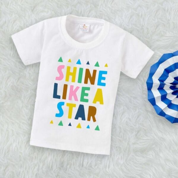Printable Family T-shirt for Kids Clothes Unisex Newborn Topwear Outfit Cotton Tshirt Half Sleeve Round Neck Dress for Boy n Girl "Shine Like A Star" - Image 3