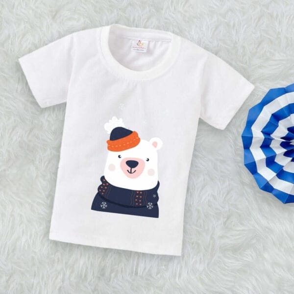 Printable Family T-shirt for Kids Clothes Unisex Newborn Topwear Outfit Cotton Tshirt Half Sleeve Round Neck Dress for Boy n Girl "White Panda Print" - Image 3