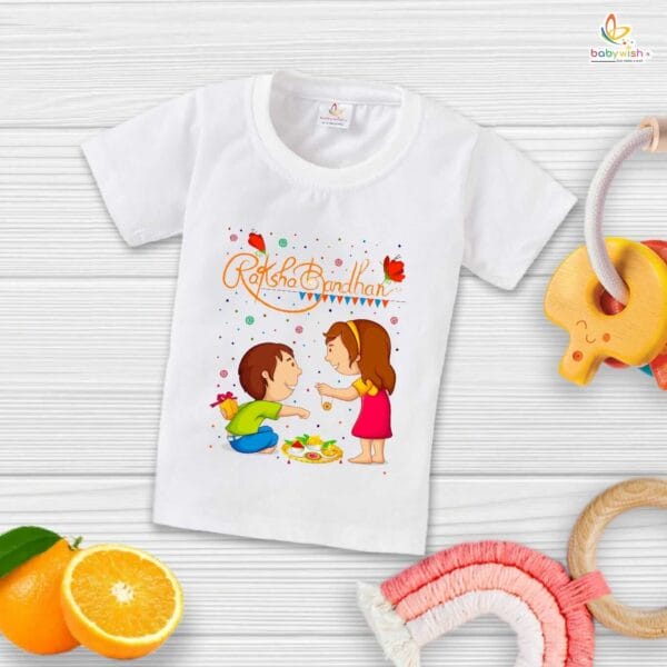 Babywish Rakshabandhan T-Shirt Brother Sister Matching dress Rakshabandhan gift for Rakhi Tee - Image 4