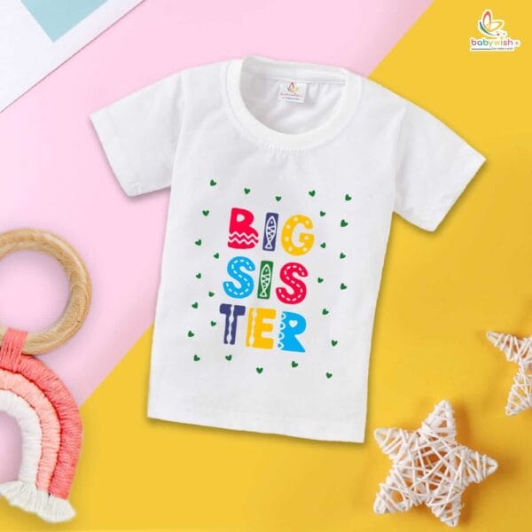 Rakshabandhan Matching T-Shirt Dress for Brother Sister | White Rakhi Gift for Baby Boy & Girl | Sibling Cotton Outfit for Raksha Bandhan Festival Celebration Wear | Babywish