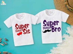Rakshabandhan Special Combo White T-Shirts Sets for Brother and Sister Combo Pack of 2