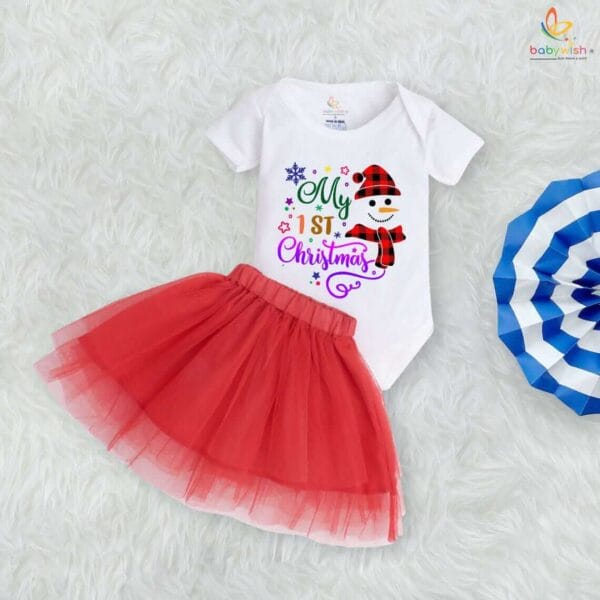 Newborn girls tutu skirt romper Christmas print onesies bodysuits for baby 0 to 12 months - Image 3
