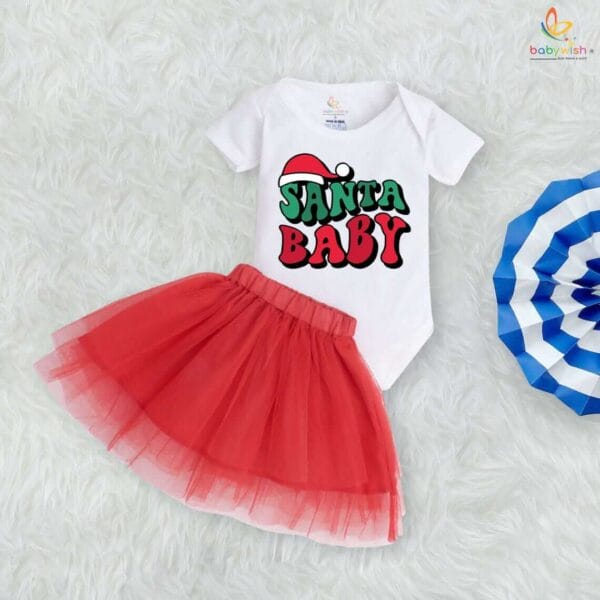 Newborn girls tutu skirt romper Christmas print onesies bodysuits for baby 0 to 12 months - Image 3
