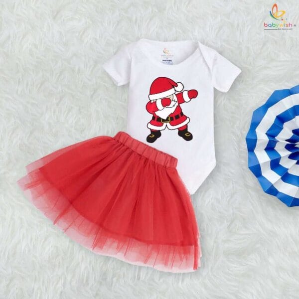 Newborn girls tutu skirt romper Christmas print onesies bodysuits for baby 0 to 12 months - Image 3