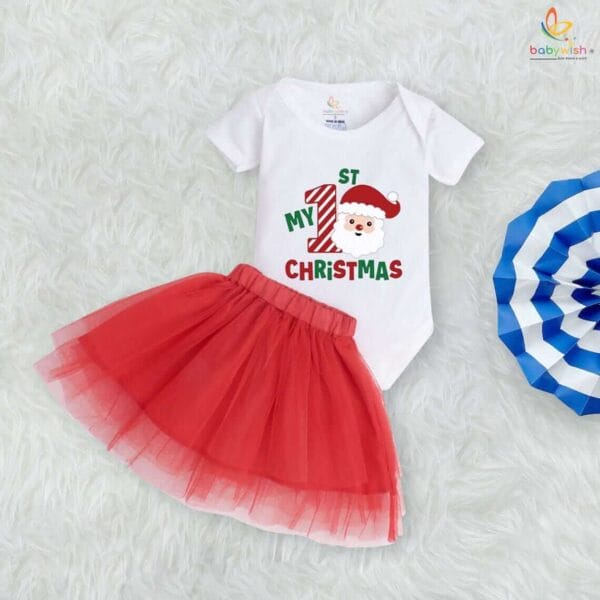 Newborn girls tutu skirt romper Christmas print onesies bodysuits for baby 0 to 12 months - Image 3