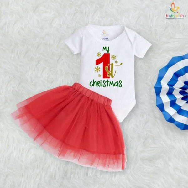 Newborn girls tutu skirt romper Christmas print onesies bodysuits for baby 0 to 12 months - Image 3
