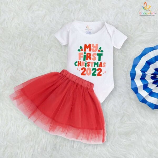Newborn girls tutu skirt romper Christmas print onesies bodysuits for baby 0 to 12 months - Image 3