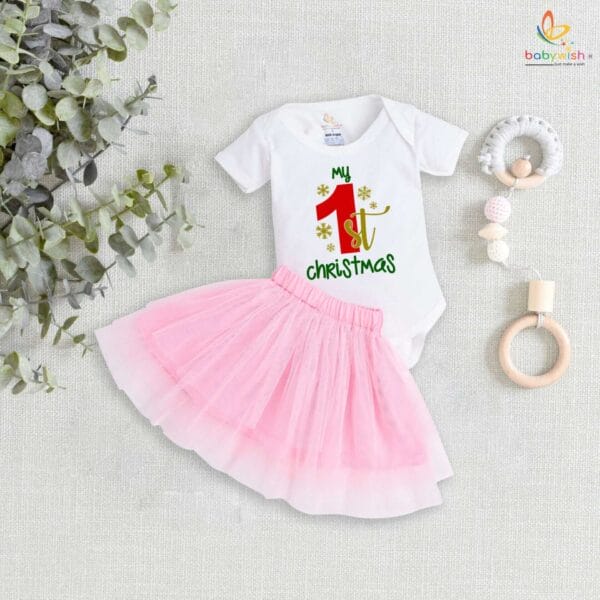 Newborn girls tutu skirt romper Christmas print onesies bodysuits for baby 0 to 12 months - Image 4