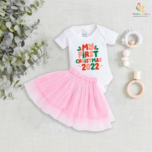 Newborn girls tutu skirt romper Christmas print onesies bodysuits for baby 0 to 12 months - Image 4