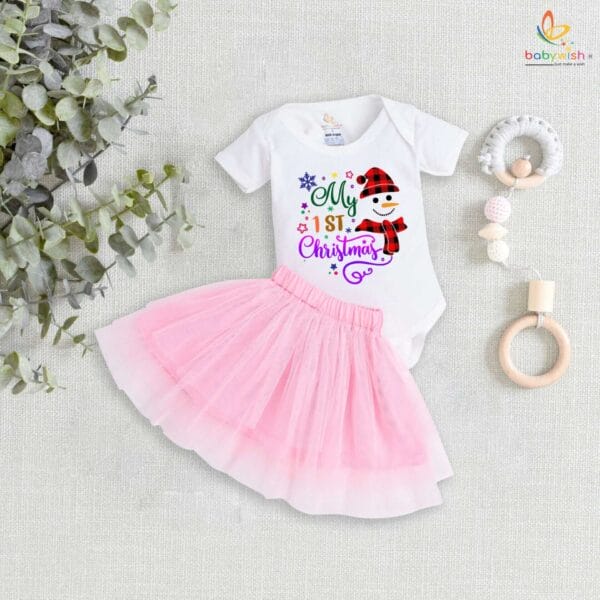 Newborn girls tutu skirt romper Christmas print onesies bodysuits for baby 0 to 12 months - Image 4