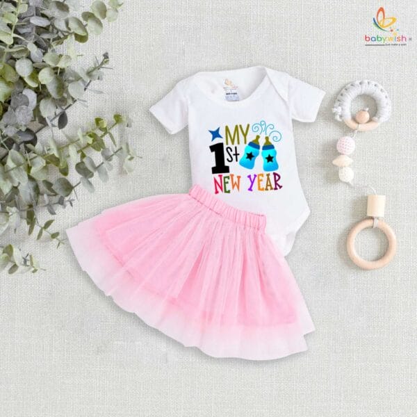 Newborn girls tutu skirt romper New Year print onesies bodysuits for baby 0 to 12 months - Image 4