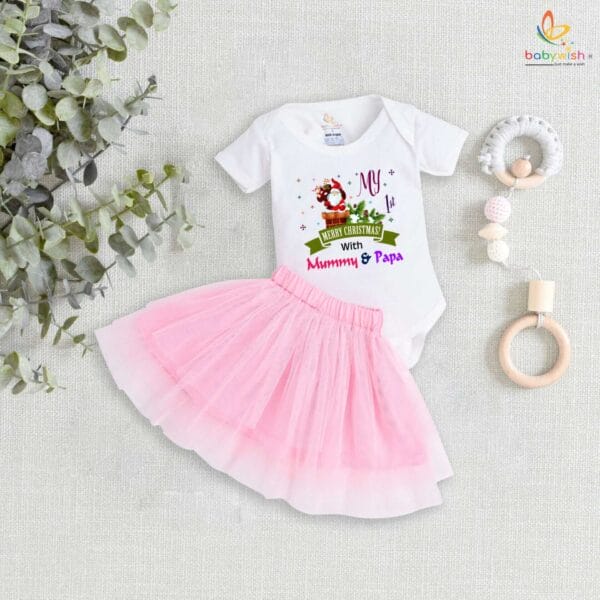 Newborn girls tutu skirt romper Christmas print onesies bodysuits for baby 0 to 12 months - Image 4