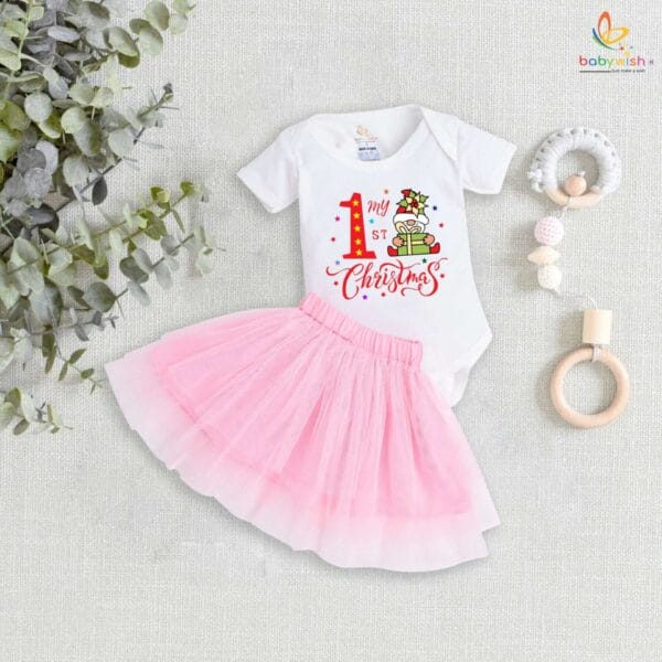 Newborn girls tutu skirt romper Christmas print onesies bodysuits for baby 0 to 12 months - Image 4