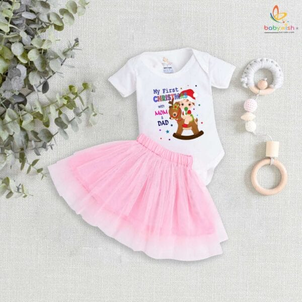 Newborn girls tutu skirt romper Christmas print onesies bodysuits for baby 0 to 12 months - Image 4