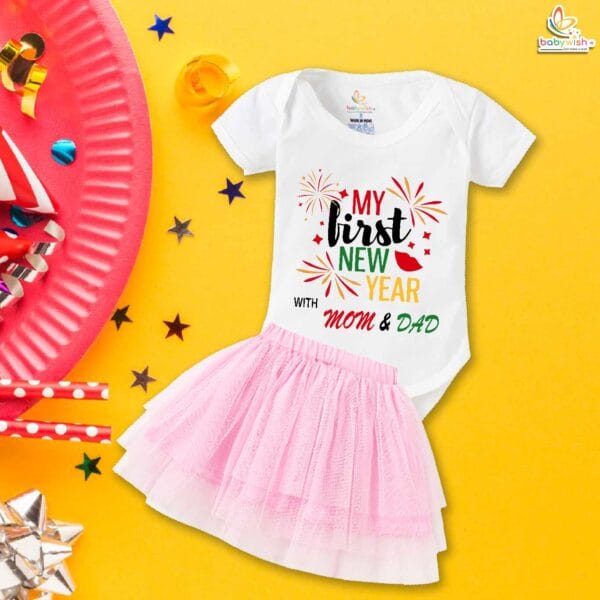 Newborn girls tutu skirt romper New Year print onesies bodysuits for baby 0 to 12 months - Image 4