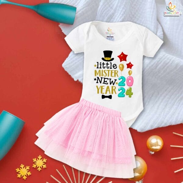Newborn girls tutu skirt romper New Year print onesies bodysuits for baby 0 to 12 months - Image 4