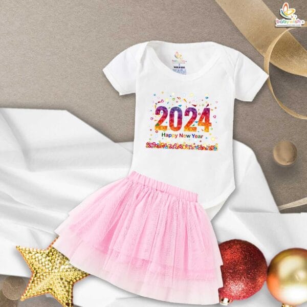 Newborn girls tutu skirt romper New Year print onesies bodysuits for baby 0 to 12 months - Image 4