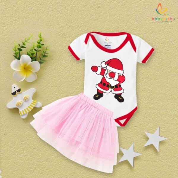 Newborn girls tutu skirt romper Christmas print onesies bodysuits for baby 0 to 12 months - Image 2