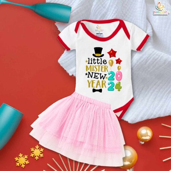 Newborn girls tutu skirt romper New Year print onesies bodysuits for baby 0 to 12 months - Image 2