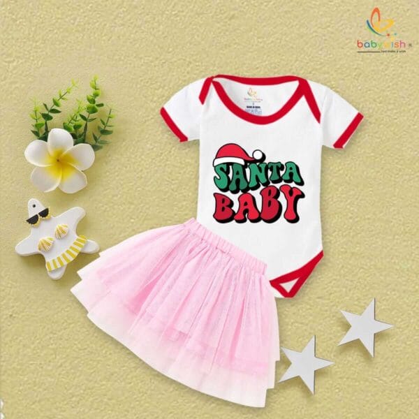Newborn girls tutu skirt romper Christmas print onesies bodysuits for baby 0 to 12 months - Image 2