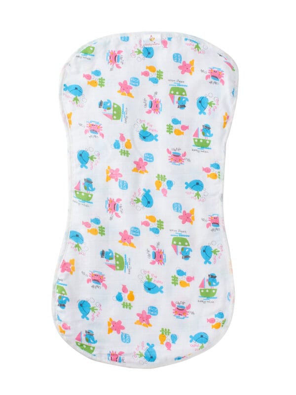 Cotton Baby Burp Cloth with Ocean Print