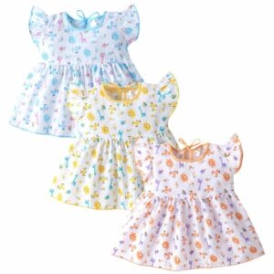 Baby Girl Cotton Frock Newborn Girl Knee Length Dress Animal Print